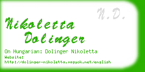 nikoletta dolinger business card